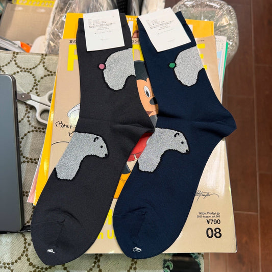 French Bull Bears Socks, 2 Colors, made in Japan