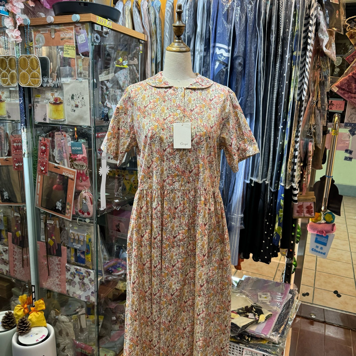 Sale- Crespi Floral Dress, made in Japan