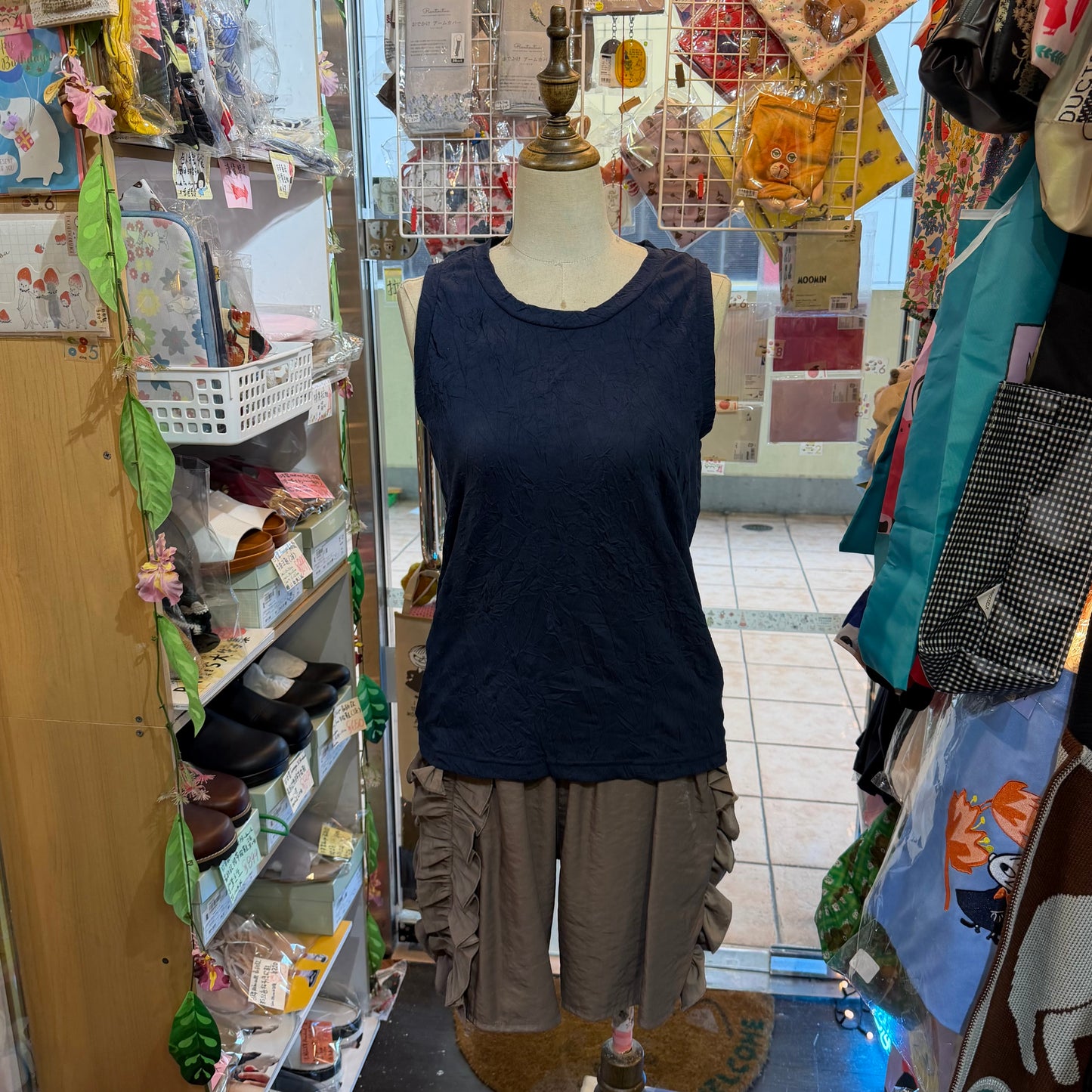 Ichi Cotton-blend Vest Tank Top, 3 Colors, made in Japan