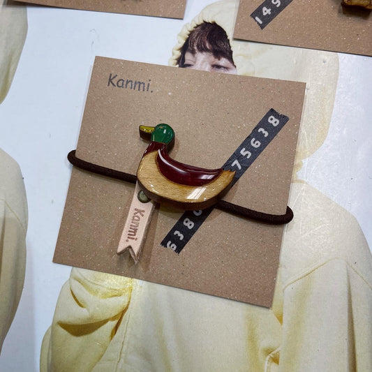 促销 - Kanmi 木制发圈，3 种图案，日本制造