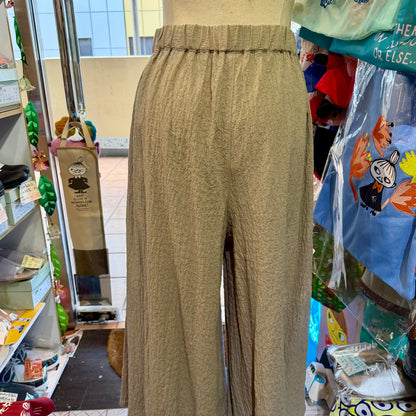 Nachukara Cotton-blend Wide-leg Pants, 2 Colors, made in Japan