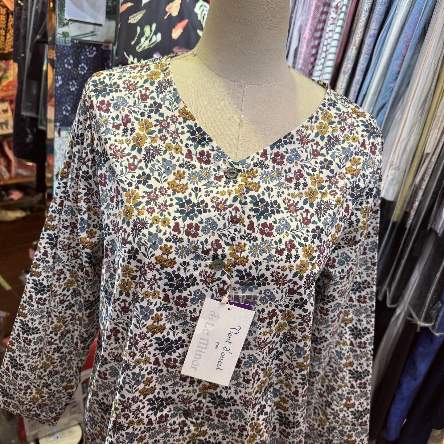 Sale- Le minor X Liberty London Floral V-neck Shirt, made in Japan