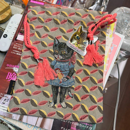 Nathalie Lete Cat Drawstring Bag