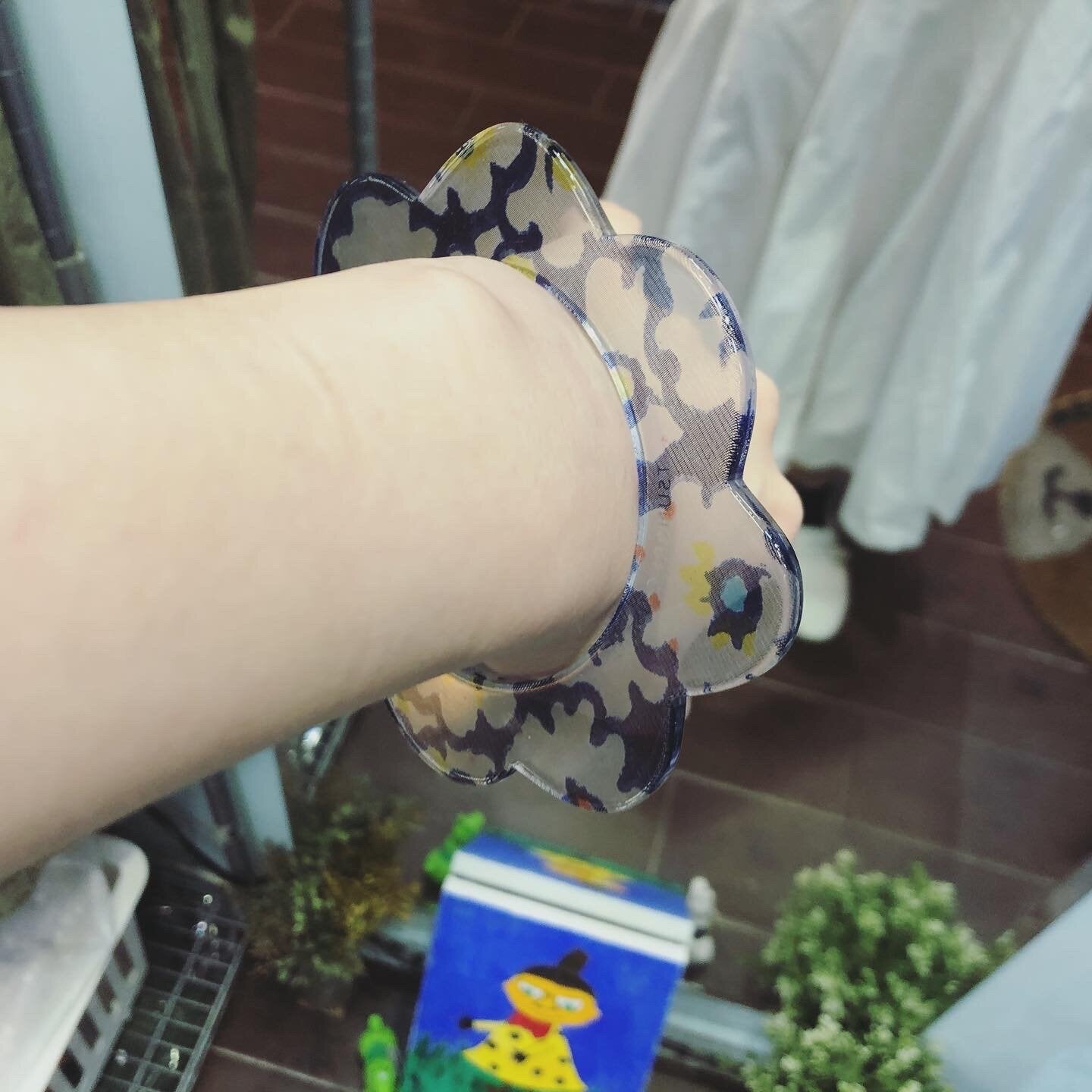 $99 only- Tsumori Chisato Floral Bracelets, Yellow and Blue, made in Japan