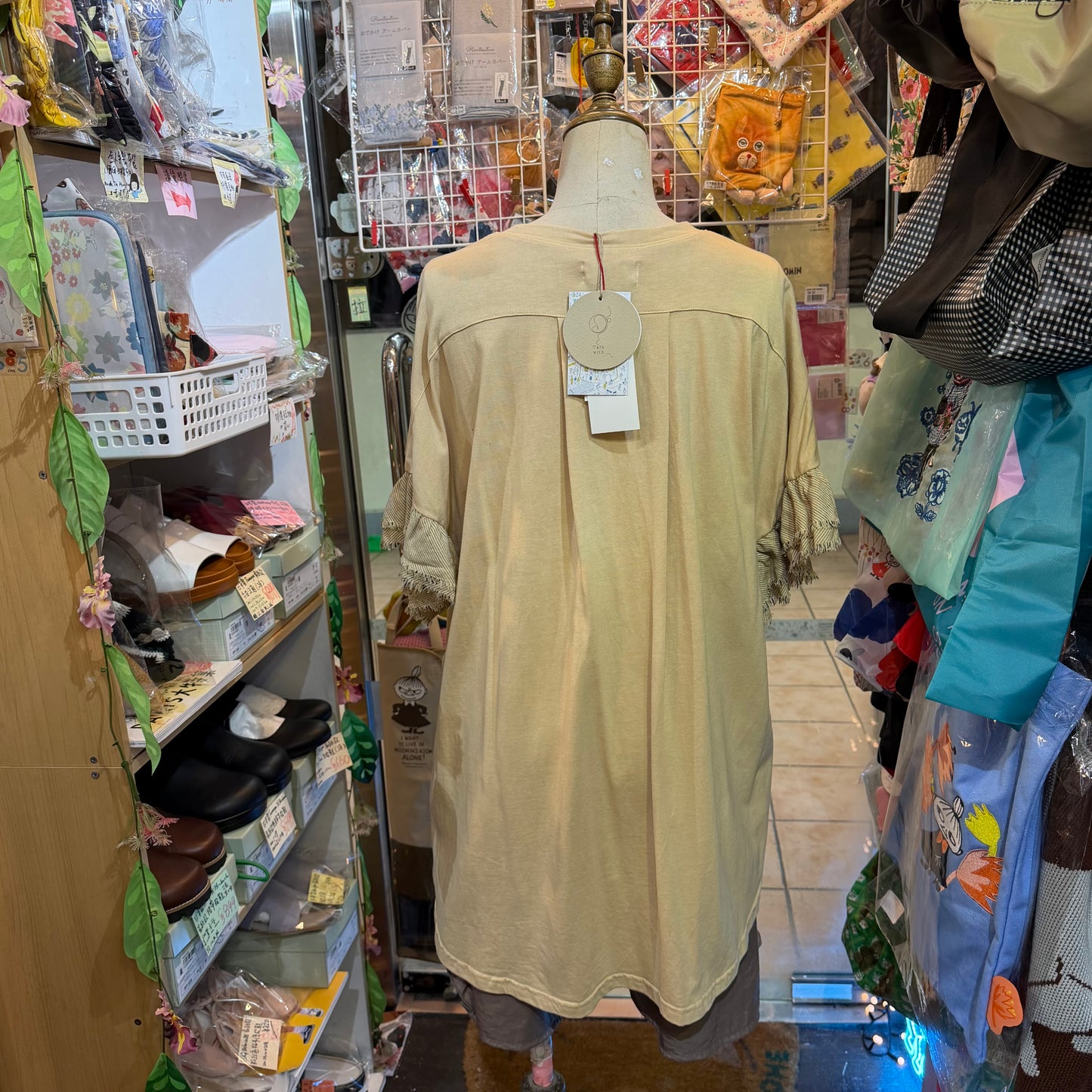 Yarra X Talk With Organic Dyeing Frill Long T-shirt, made in Japan