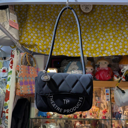 Theatre Products Black Synthetic Suede Quilting Bag, Shoulder Bag