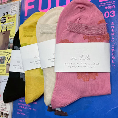 $99 only- en Lille Floral Socks, 4 Colors, made in Japan