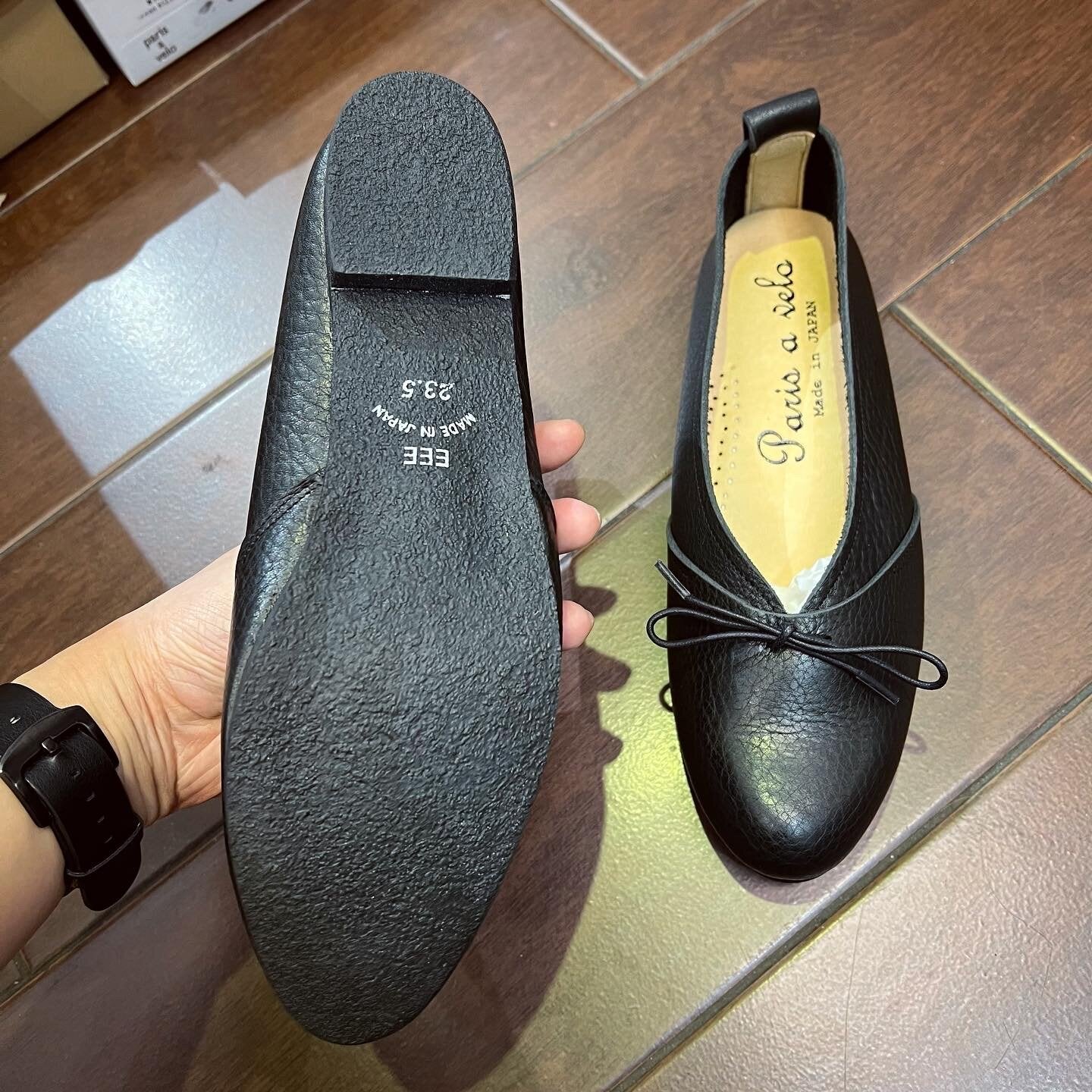 Sale- Paris a Velo Black Leather Shoes, made in Japan