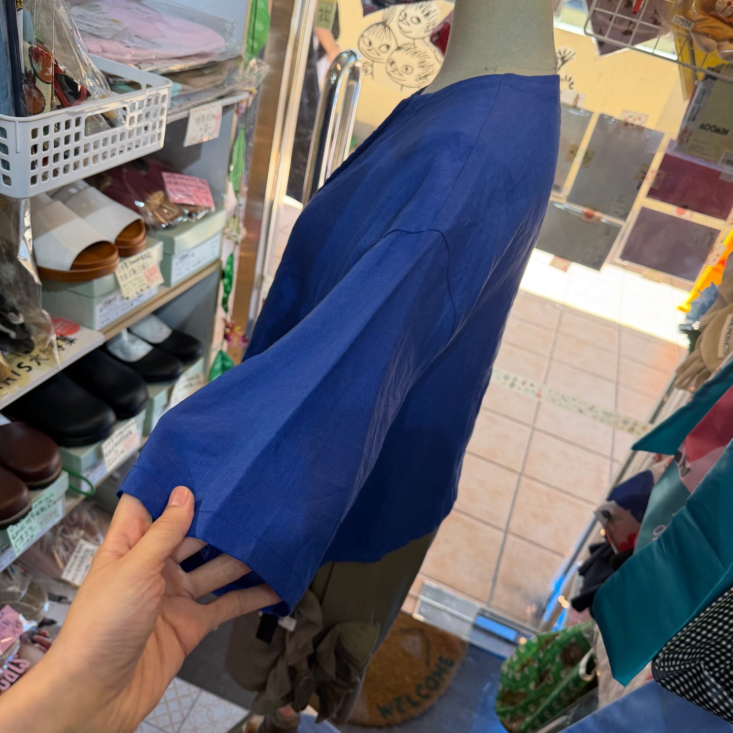 Mizuiro Ind Blue Linen Shirt, made in Japan