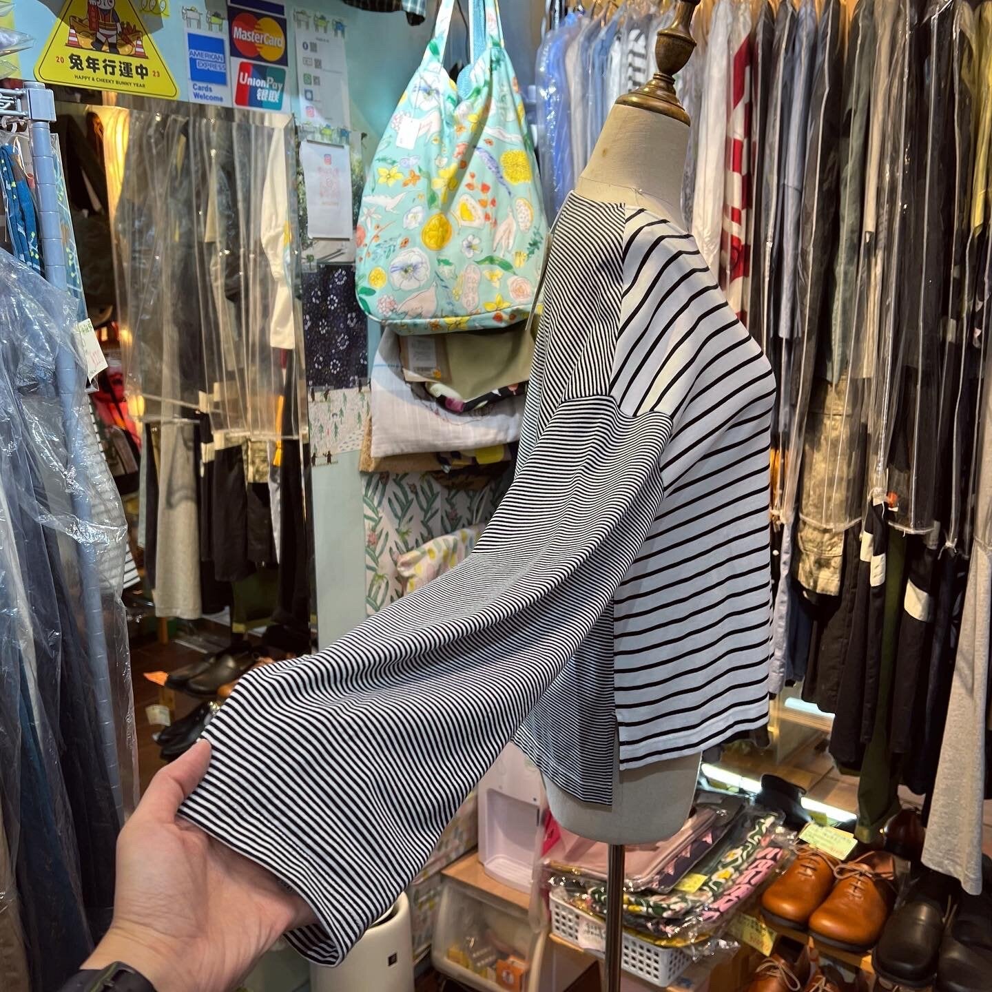 EXTRA20- Diaries Black Striped T-shirt, made in Japan