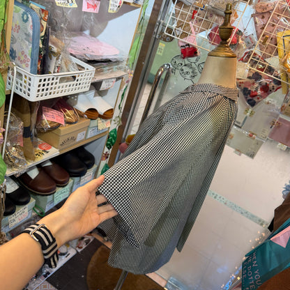 Blue Willow Black Gingham Blouse