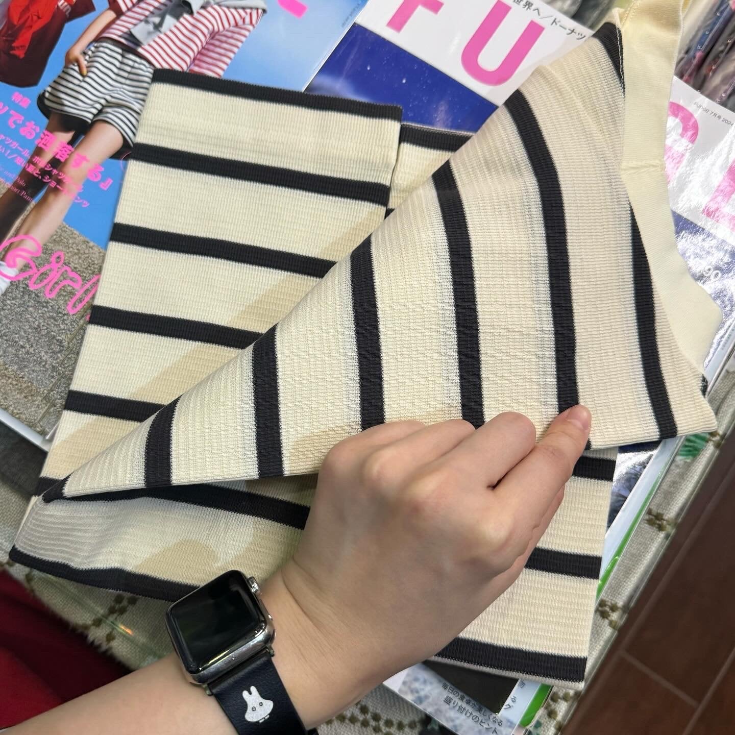 Hands of Creation Striped T-shirt, 2 Colors, made in Japan