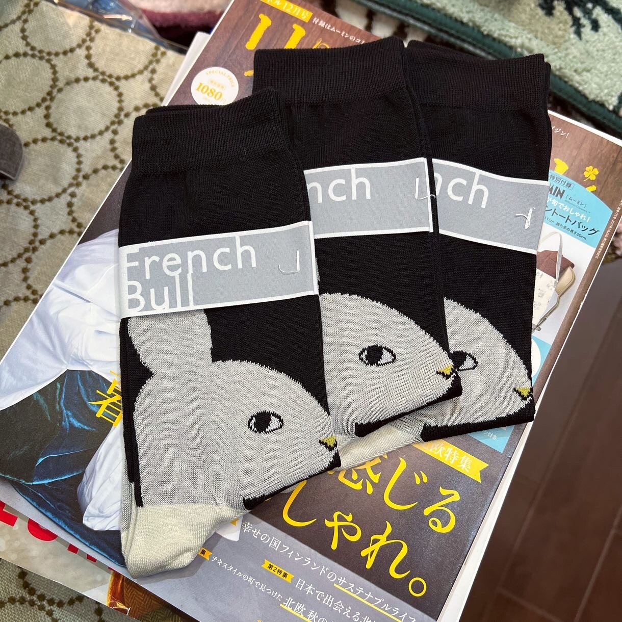 Sale- French Bull Rabbit Socks, 3 Colors, made in Japan