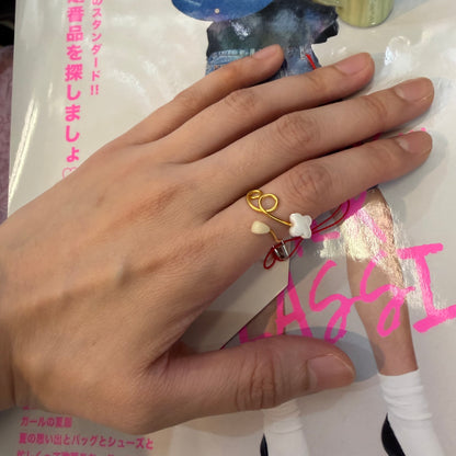 Latelier du savon Freshwater Pearl Brass Ring, made in Japan