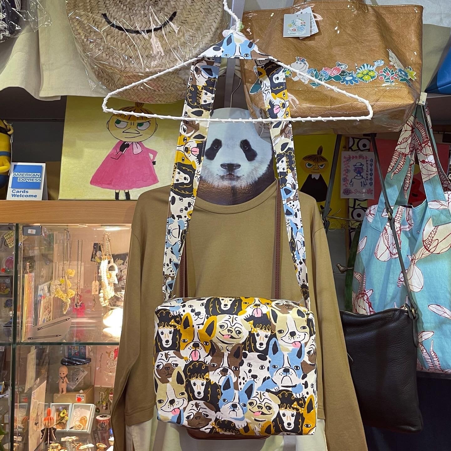 Handmade Dogs Prints Bag, fabric from Japan