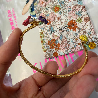 Les Néréides Paris Lemon and Flower Bangle Bracelet, imported from the UK