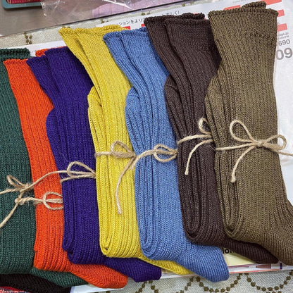 Ichi~ Loiter Long Linen Socks, 10 Colors, made in Japan