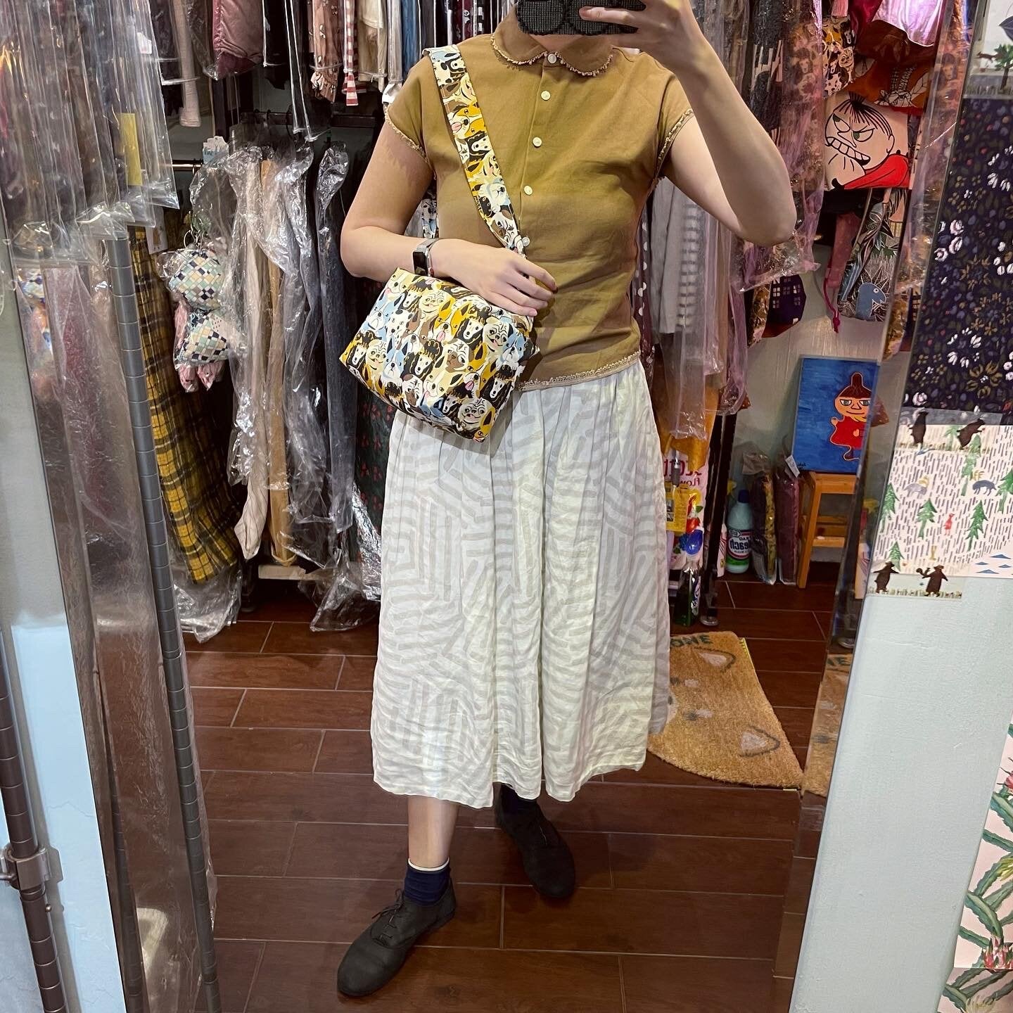 Handmade Dogs Prints Bag, fabric from Japan