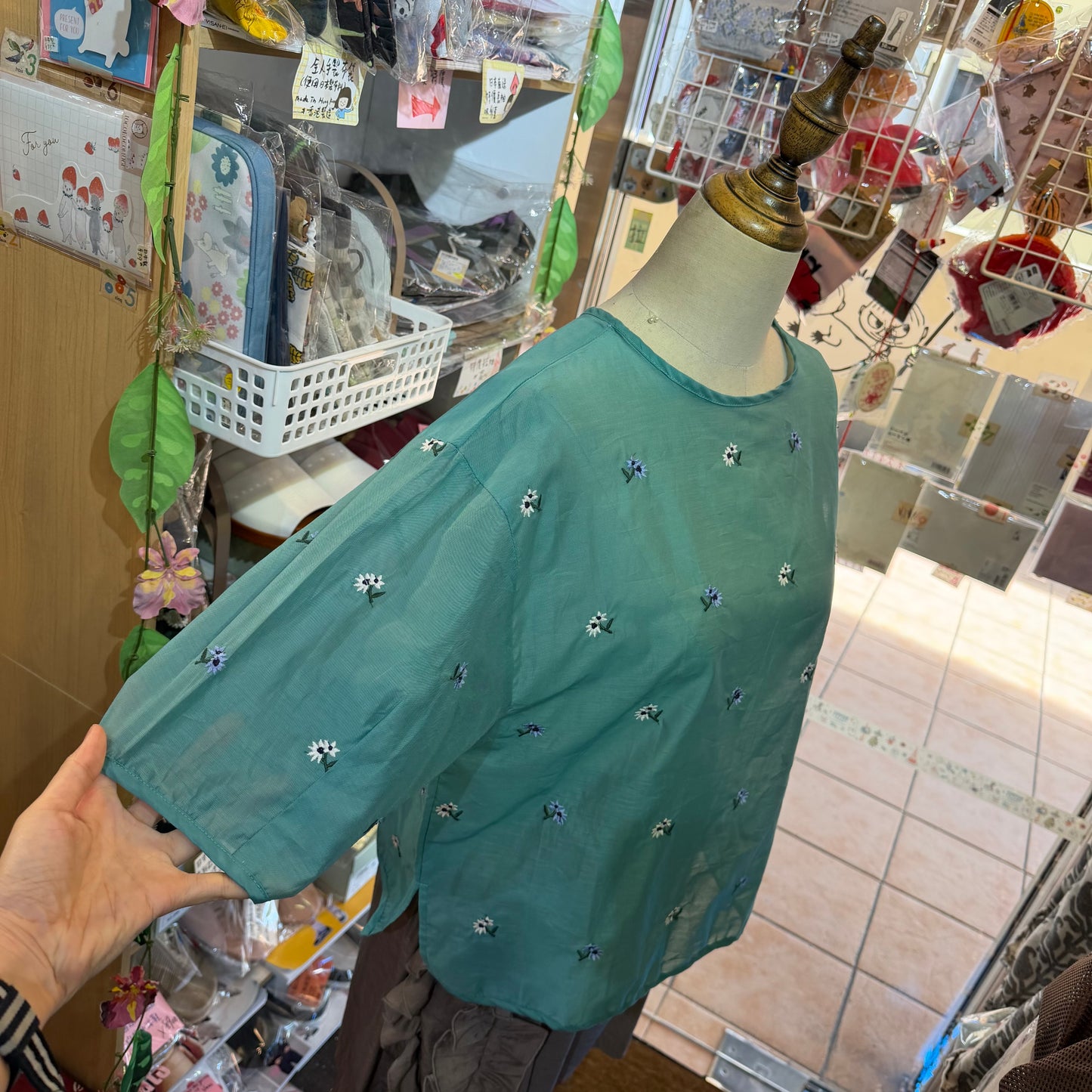 Doux bleu Embroidery Blouse, 2 Colors, made in India