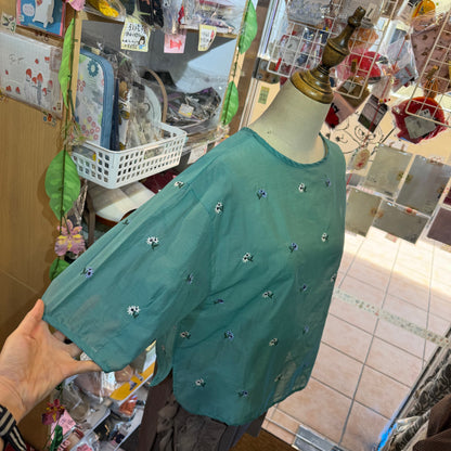 Doux bleu Embroidery Blouse, 2 Colors, made in India