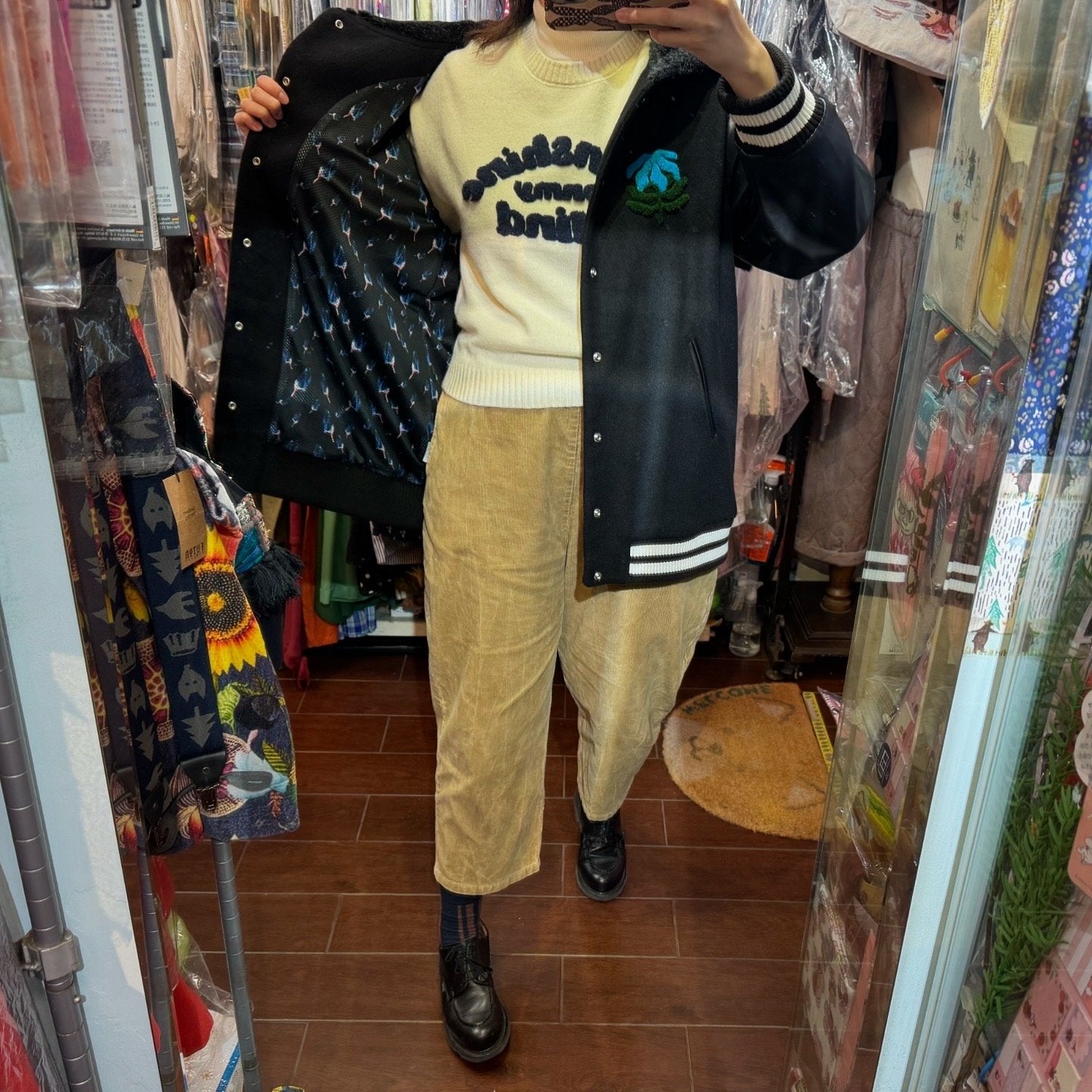 Sale- bedsidedrama 冬に咲く花 Flower Sailor Stadium Jacket, Size 2, made in Japan