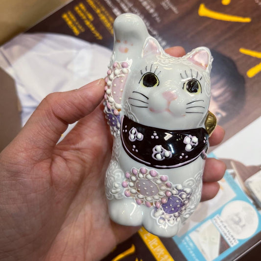 九谷焼 No. 3.2 Maneki-neko, Lucky Cat, made in Japan