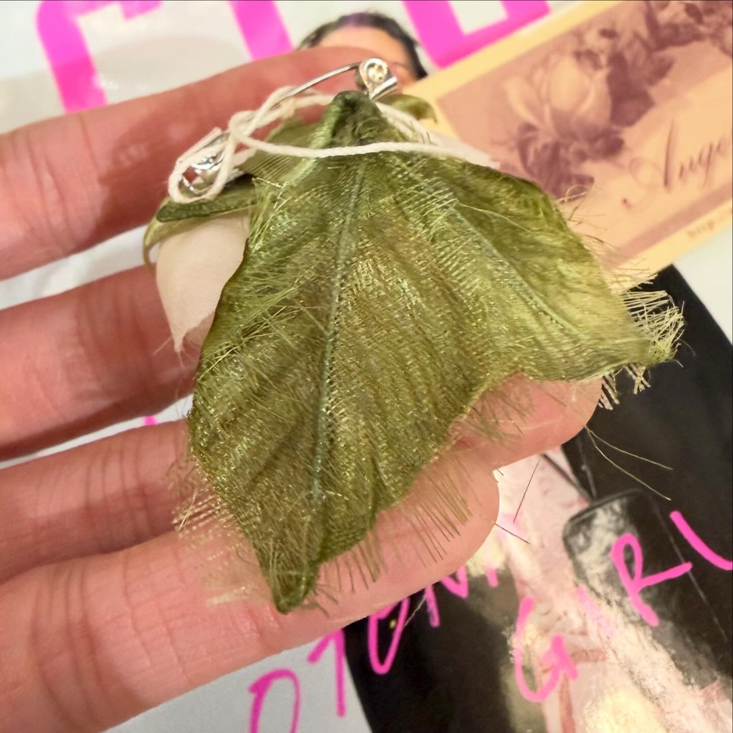 AngelicaLeaf Dyeing Rose Brooch, made in Japan, Limited Edition