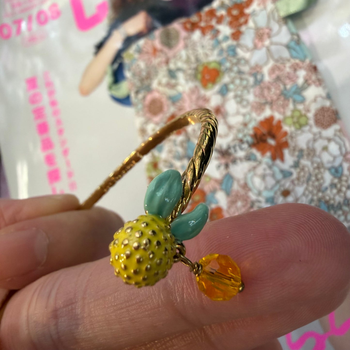 Les Néréides Paris Lemon and Flower Bangle Bracelet, imported from the UK