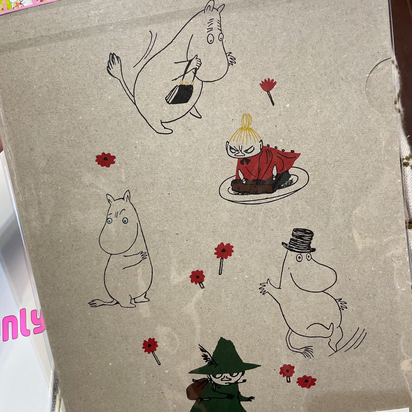 Moomin and Little My Paper File Folder, 2 pieces per set, made in Japan
