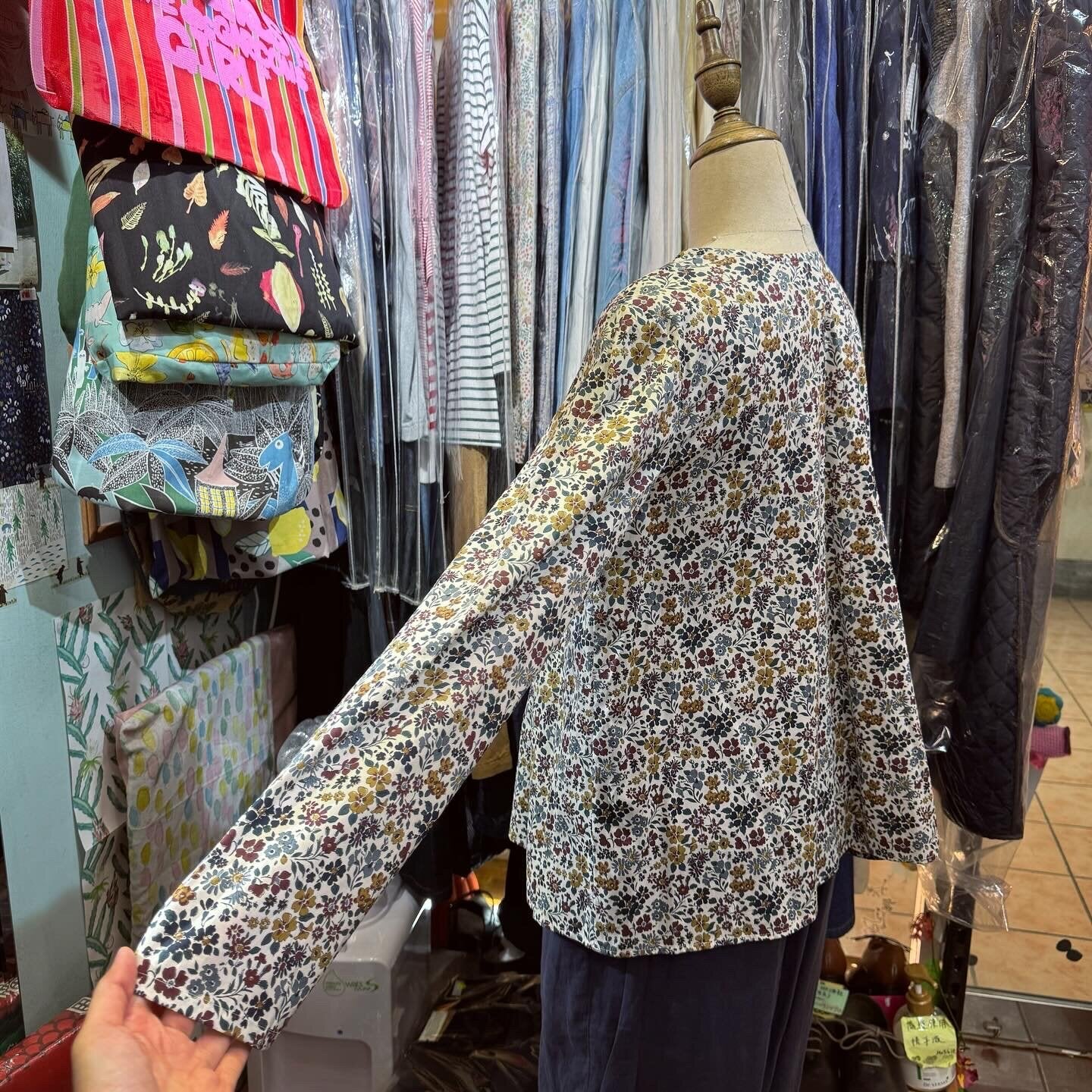 Sale- Le minor X Liberty London Floral V-neck Shirt, made in Japan