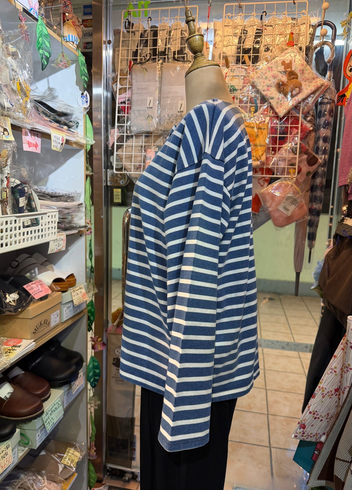 Ichi Antiquites Indigo Striped 2WAY Jacket, Top, made in Japan