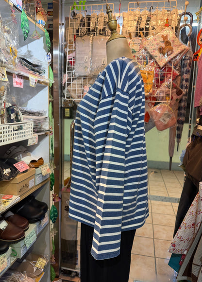 Ichi Antiquites Indigo Striped 2WAY Jacket, Top, made in Japan