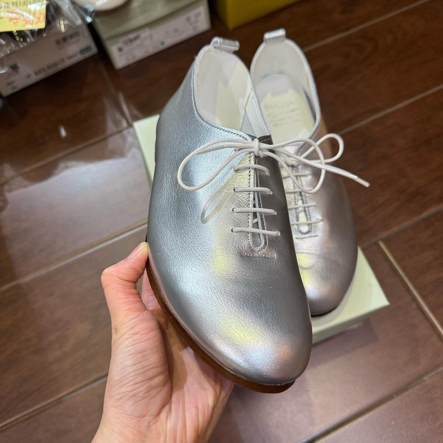 Recipe Silver Leather Shoes, size 25cm only , made in Japan