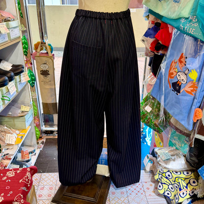 Franky Grow Twill Striped Navy Pants, Size F2, made in Japan