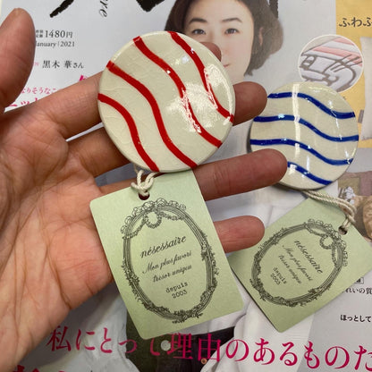 Sale- nesessaire Ceramics Brooches,  2 Colors, made in Japan
