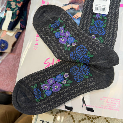 Ande Floral Socks, 2 Colors, made in Japan