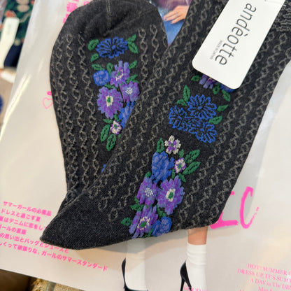 Ande Floral Socks, 2 Colors, made in Japan