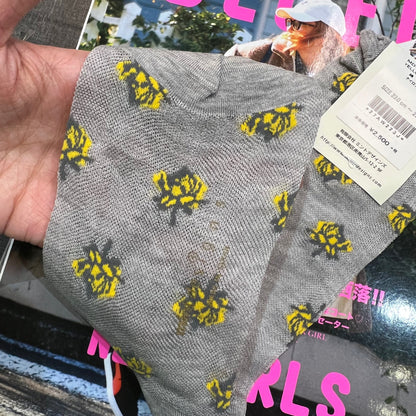 Mint designs Floral Grey Socks, made in Japan