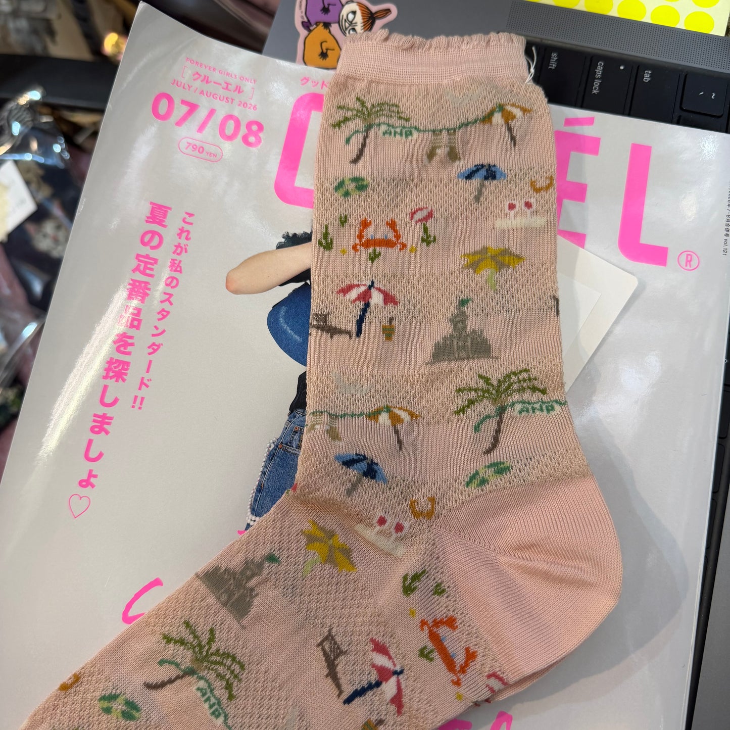 Antipast Summer Beach Pink Socks, made in Japan