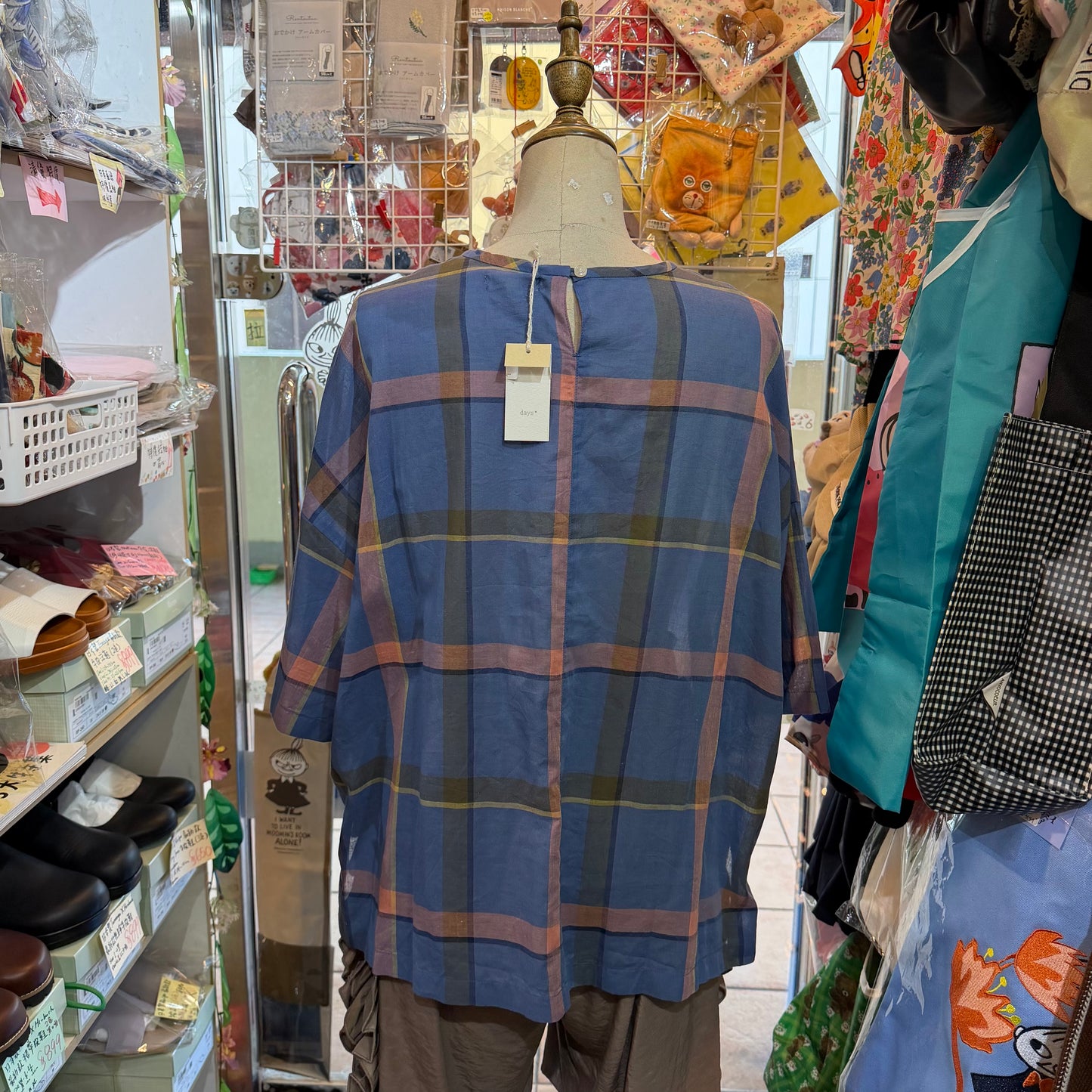 Days Checked Blouse, 2 Colors, made in Japan