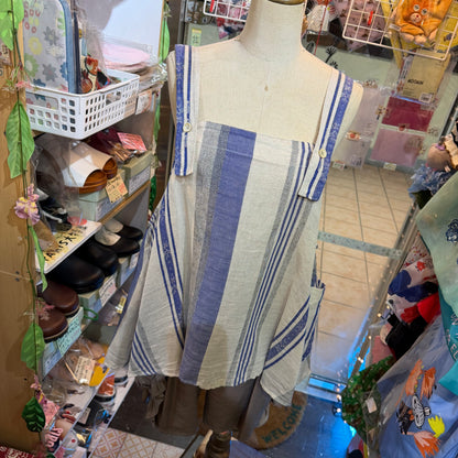 Tumugu Cotton Linen Striped 2Way Vest Top, made in Japan
