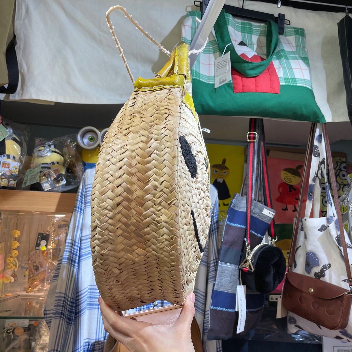 Sale- Fatima Morocco Smile Straw Bag, made in Morocco