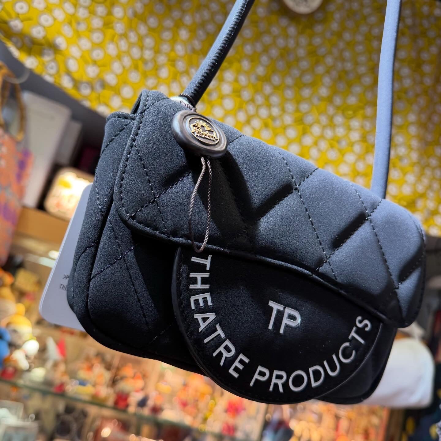 Theatre Products Black Synthetic Suede Quilting Bag, Shoulder Bag