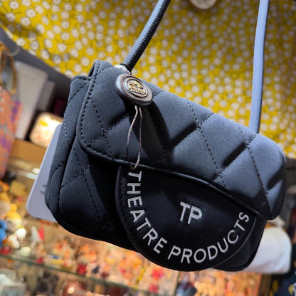 Theatre Products Black Synthetic Suede Quilting Bag, Shoulder Bag