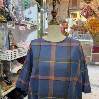 Days Checked Blouse, 2 Colors, made in Japan