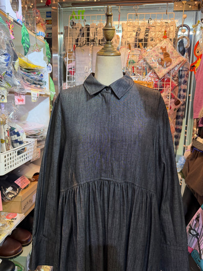 Denier 6oz Black Denim Dress, made in Japan