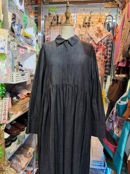 Denier 6oz Black Denim Dress, made in Japan