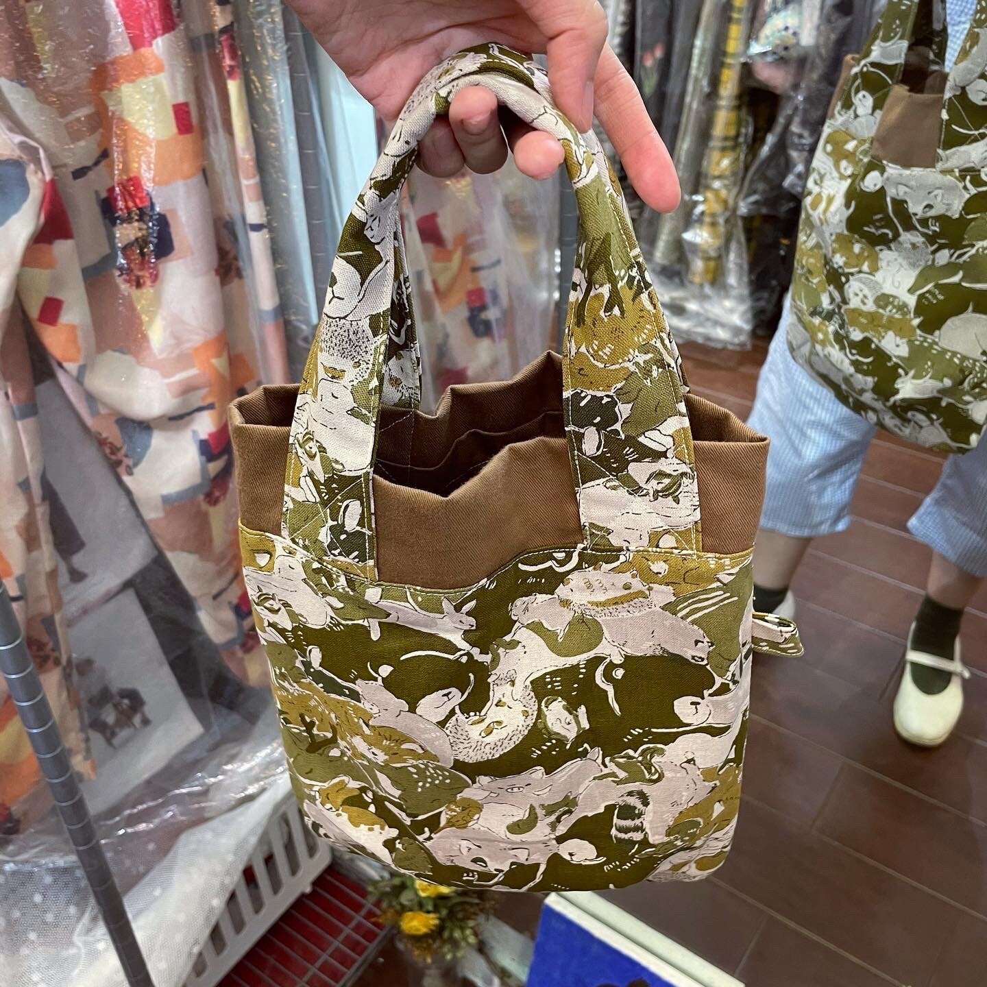 Handmade Animals Prints Small Bag, fabric from Japan