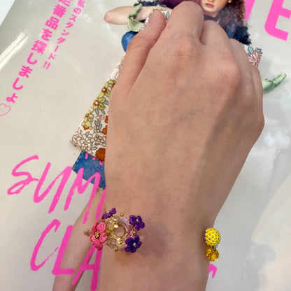 Les Néréides Paris Lemon and Flower Bangle Bracelet, imported from the UK