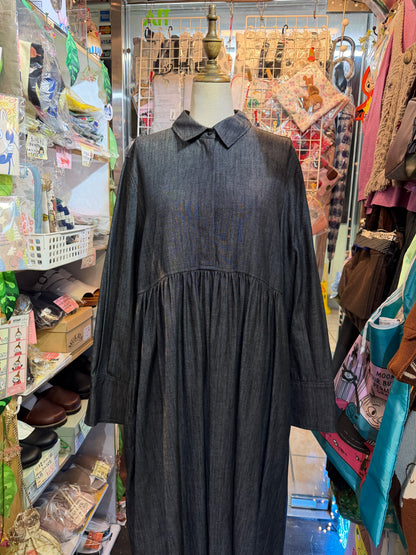Denier 6oz Black Denim Dress, made in Japan